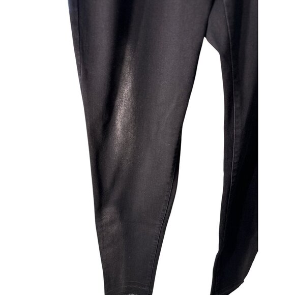 William Rast Black High Rise Metallic Perfect Skinny Jeans Size Juniors 32, EUC - Picture 3 of 9